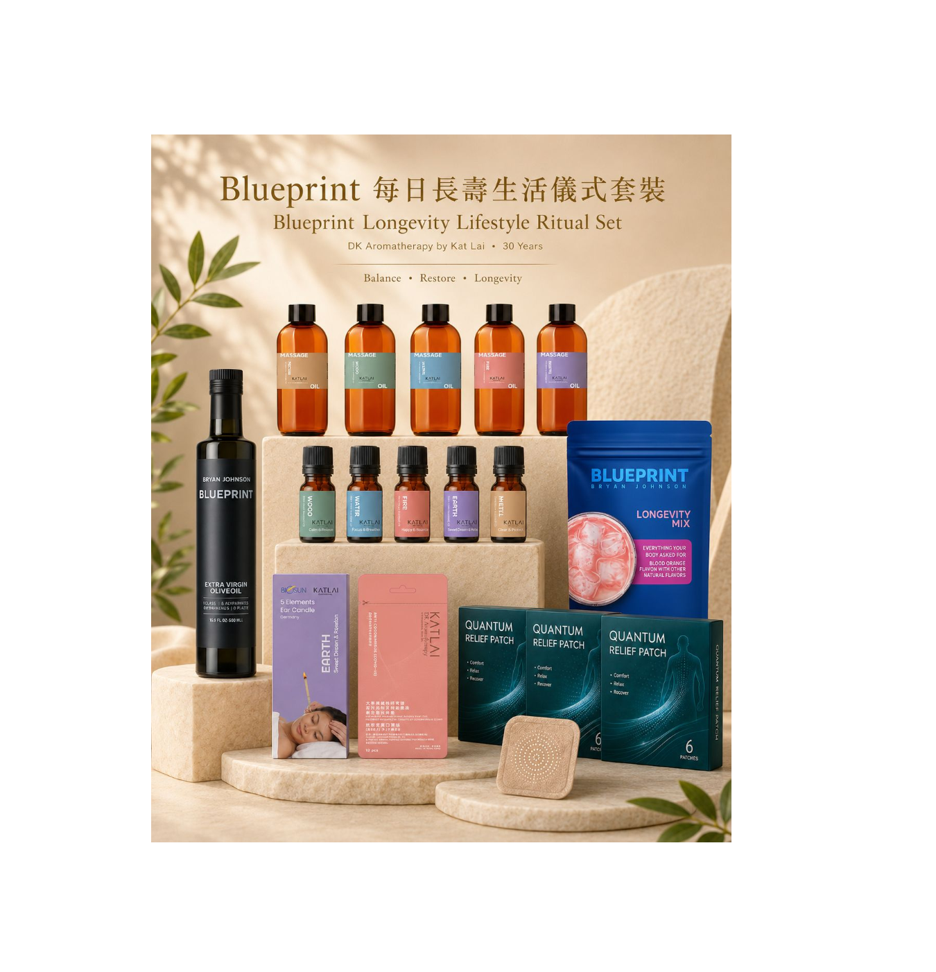 Bryan Johnson Blueprint Longevity Lifestyle Ritual Set
